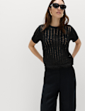 Cotton Rich Textured Knitted Top