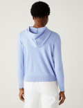 Soft Touch Textured Zip Up Relaxed Hoodie