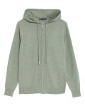 Soft Touch Textured Zip Up Relaxed Hoodie