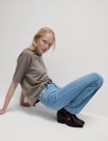 Air-Yarn Crew Neck Knitted Top
