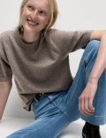 Air-Yarn Crew Neck Knitted Top