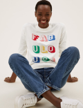 Soft Touch Fabulous Slogan Crew Neck Jumper