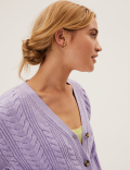 Soft Touch Cable Knit V-Neck Cardigan