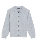 Spread Collar Button Front Cardigan