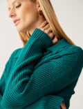 Soft Touch Cable Knit Collared Cardigan