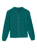 Soft Touch Cable Knit Collared Cardigan