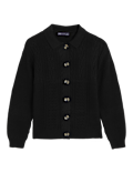 Soft Touch Cable Knit Collared Cardigan