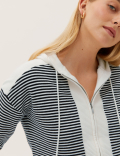 Soft Touch Striped Relaxed Hoodie