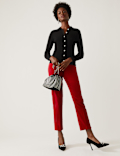 Ribbed Collared Cardigan