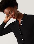 Ribbed Collared Cardigan