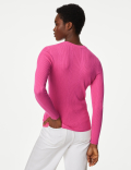 Ribbed Crew Neck Fitted Knitted Top