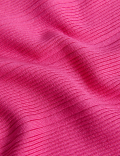 Ribbed Crew Neck Fitted Knitted Top