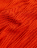 Ribbed Crew Neck Fitted Knitted Top