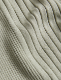 Ribbed Crew Neck Knitted Top
