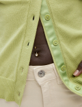 Crew Neck Button Front Cardigan