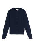 Crew Neck Button Front Cardigan