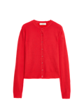 Crew Neck Button Front Cardigan