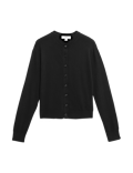 Crew Neck Button Front Cardigan