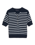 Cotton Rich Striped Knitted Top