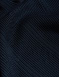 Ribbed Collared Fitted Knitted Top