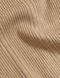 Ribbed Collared Fitted Knitted Top