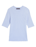 Ribbed Crew Neck Fitted Short Sleeve Jumper