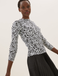 Animal Print Blouson Sleeve Jumper