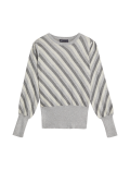 Striped Sparkly Blouson Sleeve Jumper