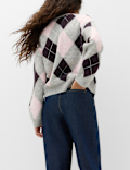 Argyle Crew Neck Relaxed Jumper