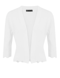 Scallop Edge Fitted Cropped Cardigan