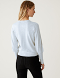 Sparkly Crew Neck Button Through Cardigan