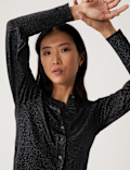 Sparkly Crew Neck Button Through Cardigan