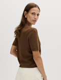 Cotton Rich Boucle Slim Fit Knitted Top