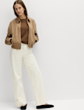 Cotton Rich Boucle Slim Fit Knitted Top