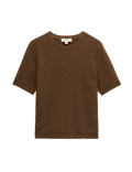 Cotton Rich Boucle Slim Fit Knitted Top
