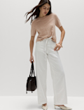 Cotton Rich Boucle Slim Fit Knitted Top