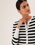 Striped Crew Neck Cardigan