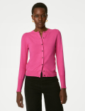 Crew Neck Button Front Cardigan