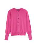 Crew Neck Button Front Cardigan