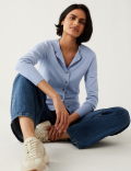 Crew Neck Button Front Cardigan