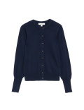 Crew Neck Button Front Cardigan