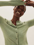 Crew Neck Button Front Cardigan