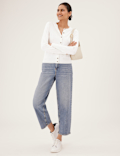 Crew Neck Button Front Cardigan