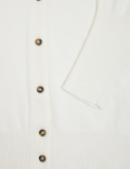Crew Neck Button Front Cardigan