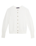 Crew Neck Button Front Cardigan
