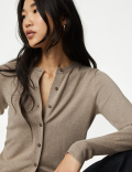Crew Neck Button Front Cardigan