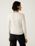 Crew Neck Button Front Cardigan