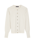 Crew Neck Button Front Cardigan