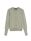 Crew Neck Button Front Cardigan