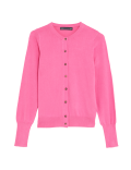 Crew Neck Button Front Cardigan
